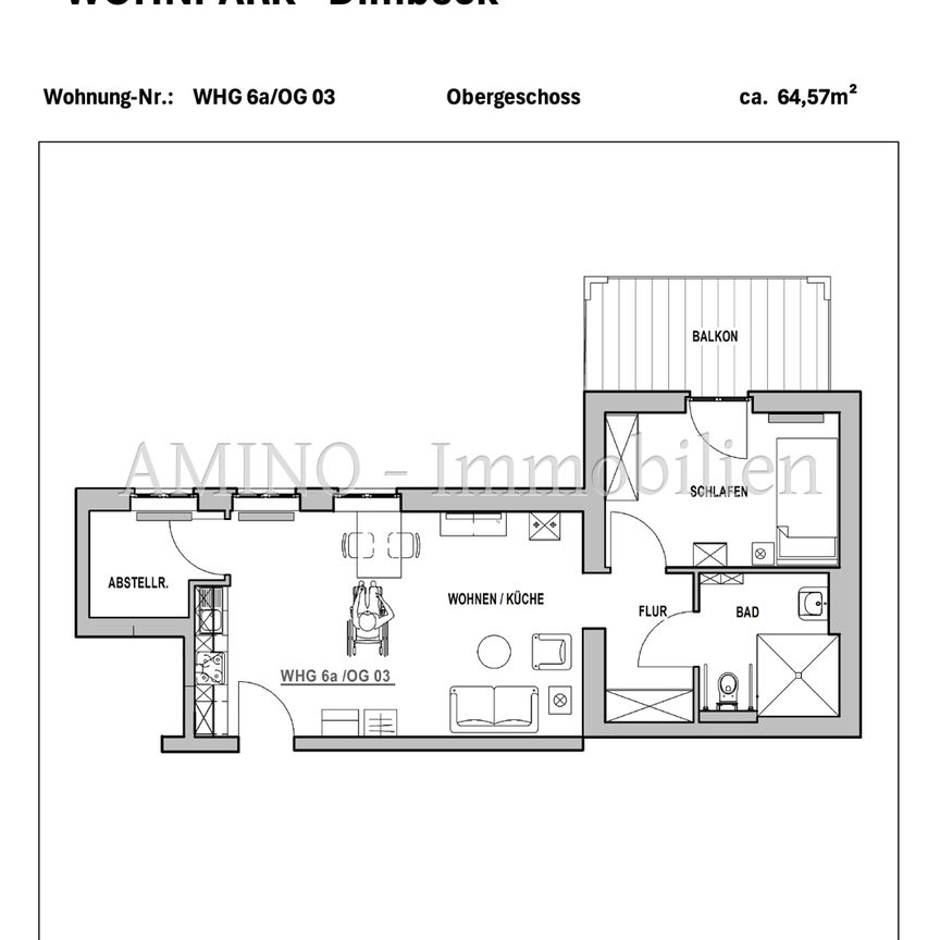 Senioren Residenz "WOHNPARK Dimbeck" I Wohnung 64,57m² I 2 Zimmer I Balkon I Bar ... - Photo 1
