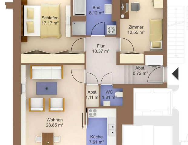 Familienfreundliche 3-Zimmer-Wohnung mit Terrasse & Loggia - Photo 1