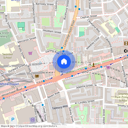 Mile End Road, E1, Tower Hamlets, London, E1