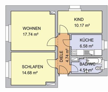 3 Raum-Wohnung in ruhiger Wohnlage - Foto 6