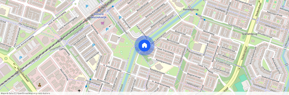 Muziekwijk Z.-Oost, 1323 CZ, Saint-Saensgracht, Almere