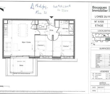 Appartement à louer 3 pièces 62.28m² - Photo 2