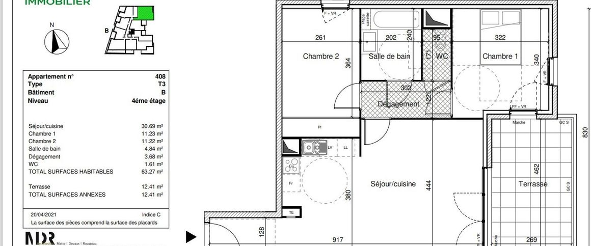 location Appartement T3 DE 63.27m² À MONTPELLIER - Photo 1