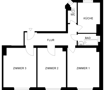 3 Zimmer Wohnung im 2. OG ohne Balkon - Foto 4