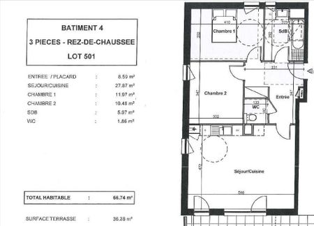 Appartement 3 pièces à louer - Photo 5