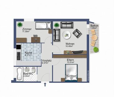 3 Zimmer Wohnung - Foto 5