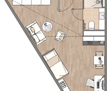 Gemütliches 1-Zimmer-Apartment Typ L – Sofort Einziehen & Wohlfühlen! - Photo 1