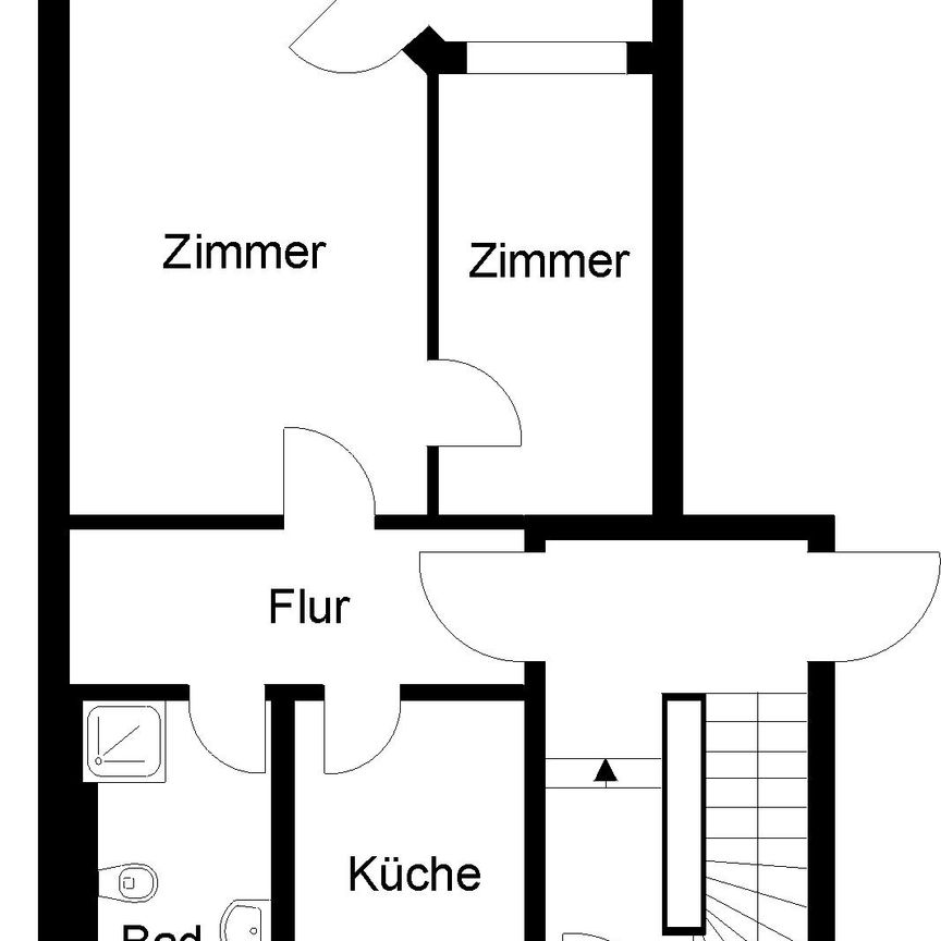 + Renoviert + kleine 2-Raum-Wohnung - Foto 2