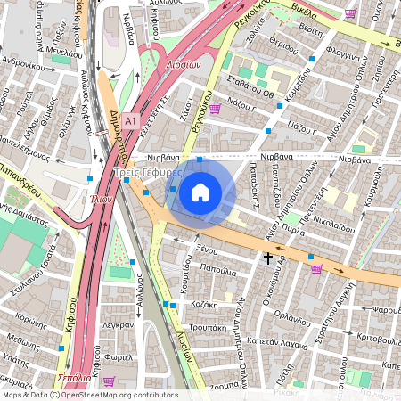 Κουρτίδη Αριστείδη 35, 111 45 Αθήνα, Τρεις Γέφυρες (Λεωφόρος Πατησίων - Λεωφόρος Αχαρνών)