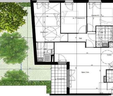 Location appartement 4 pièces 3 chambres avec jardin et terrasse Pl... - Photo 5