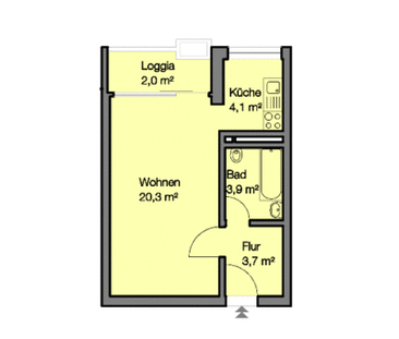 Große 1 Zimmer Wohnung mit Balkon und Badewanne - Photo 1