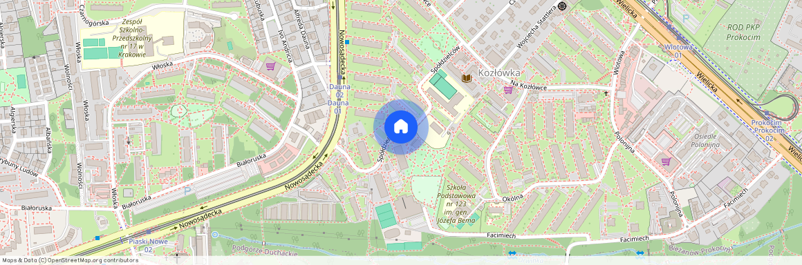 ul. Spółdzielców, Kozłówka, Bieżanów-Prokocim, Kraków, małopolskie