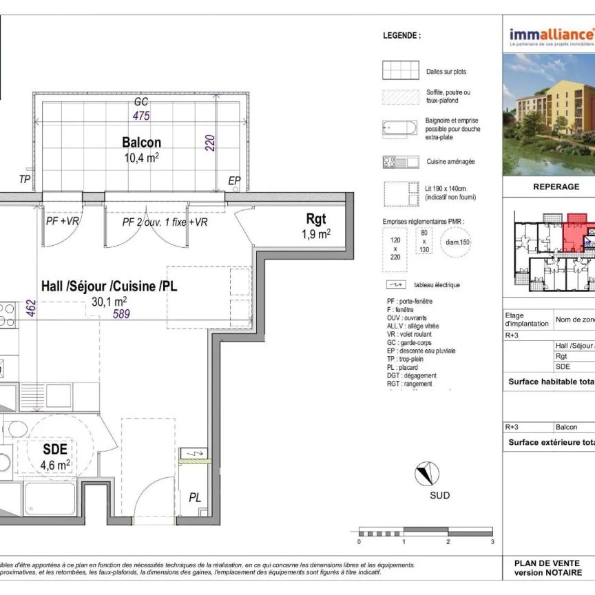 Appartement à louer 1 pièce 36.6m² - Photo 2