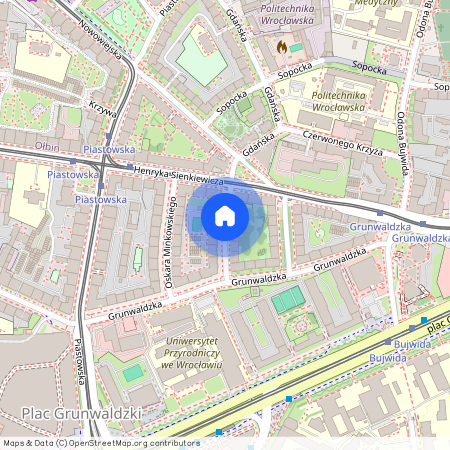 ul. Wilhelma Roentgena, Plac Grunwaldzki, Śródmieście, Wrocław, dolnośląskie