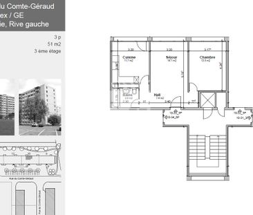 3 Zimmer, 55 m², 3. Stock - Photo 2