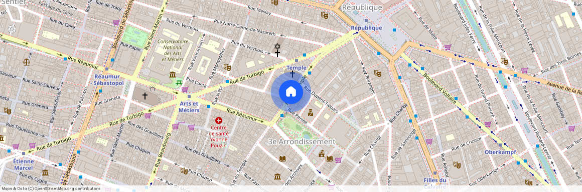 Rue du Temple entre Rue Beranger et Rue du Petit Thouars 75003 Paris (3e arrondissement)