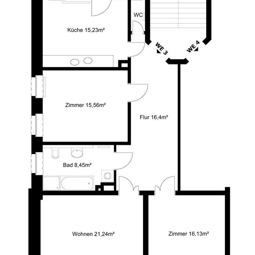 Denkmalperle - Nähe "Großer Garten"! Hochwertige 3-Zimmer- Wohnung mit Balkon und eigenen Garten! - Foto 1