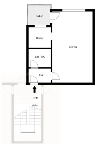 Moderne 1-Zimmer-Wohnung mit Balkon und Einbauküche in S-Hoffeld - Foto 5