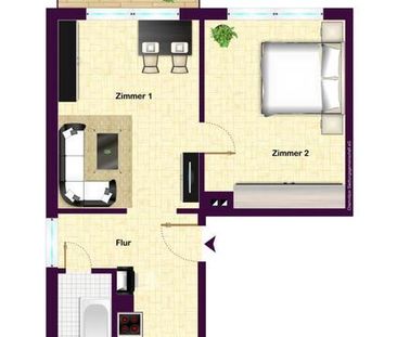 Eine kleine Rarität stellt sich vor: 2 Zimmer mit verglastem Balkon - Photo 2