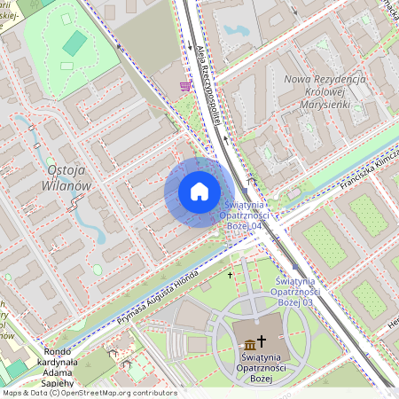 ul. Prymasa Augusta Hlonda, Błonia Wilanowskie, Wilanów, Warszawa, mazowieckie