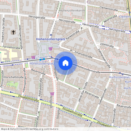 Ansbacher Straße, 80796 München Schwabing-West ca. 2, 5 km north of Munich-center