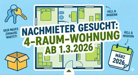 Nachmieter gesucht: Halle-Ost 4-Zimmer-Wohnung (ca. 71 m²) - Photo 3