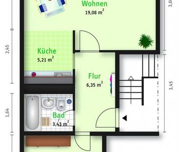 geräumige 2-Zimmer-Wohnung mit Balkon - Photo 3