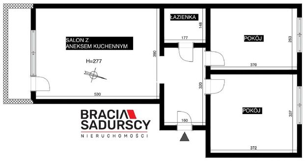 Mieszkanie Kraków Grzegórzki powierzchnia 51.6 m² C206-WM-35939 - Zdjęcie 1