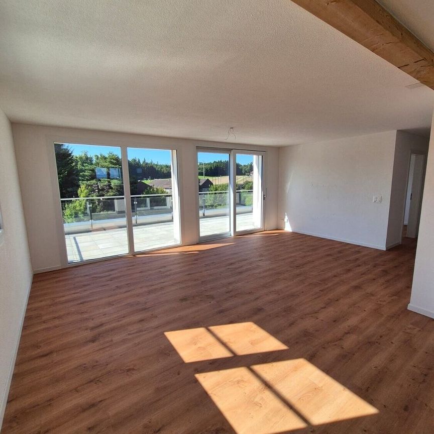 Sunny attic apartment with far view 2.5 rooms in Moosseedorf - Photo 1