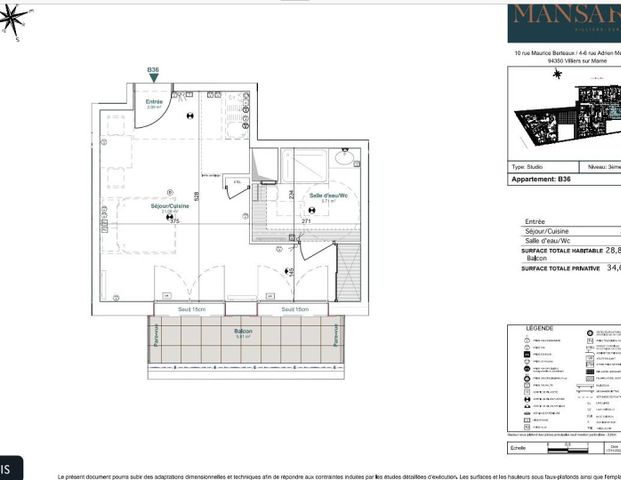 location Appartement T1 DE 28.88m² À VILLIERS-SUR-MARNE - Photo 1