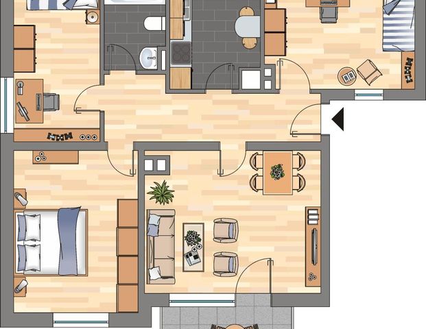 Demnächst frei! 3-Zimmer-Wohnung in Kiel - Photo 1