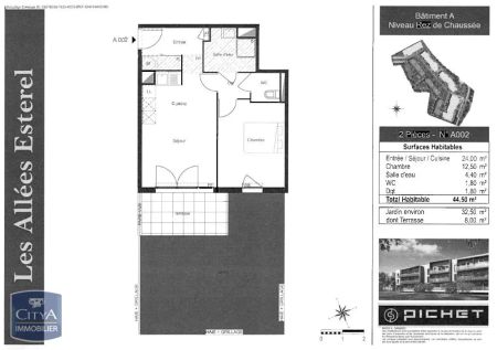 Appartement à louer 2 pièces 44.5m² - Photo 2