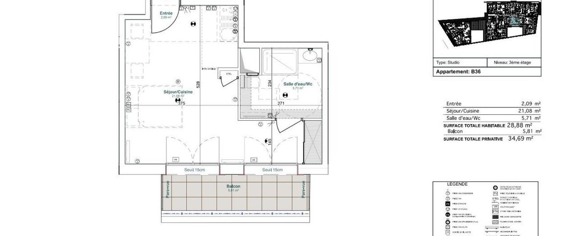 location Appartement T1 DE 28.88m² À VILLIERS-SUR-MARNE - Photo 1