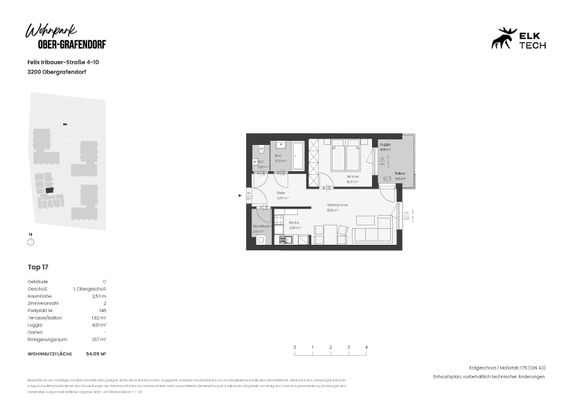 54,05qm 2Zi O-Balkonwohnung, Erstbezug, ökologische Bauweise - Photo 1