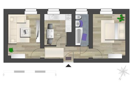 2-Raum-Erdgeschosswohnung mit Tageslichtbad - Foto 3