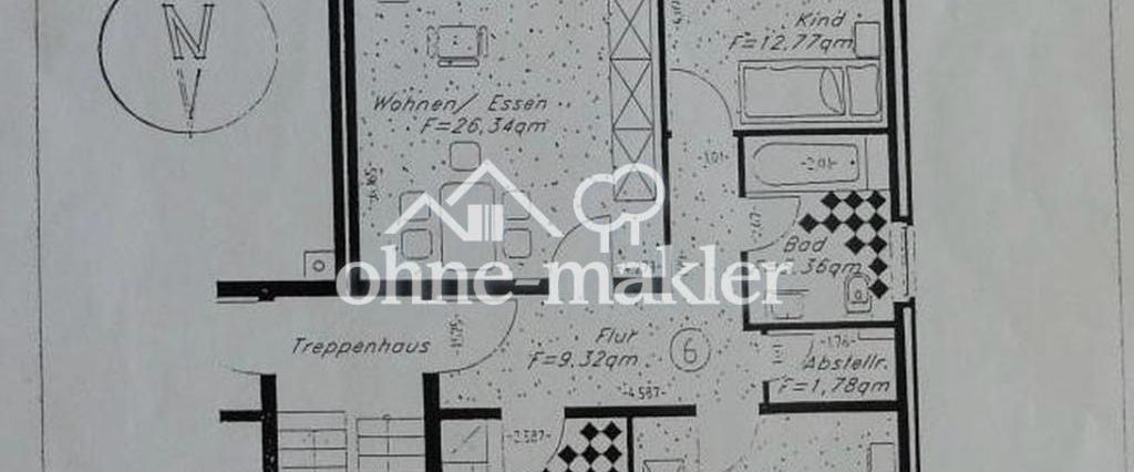 Gut geschnittene, helle 3-Zimmer-Wohnung mit Balkon. - Foto 1