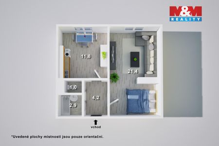 Pronájem bytu 1+1 41 m², Rozcestí 721, Ústí nad Labem - Фото 5