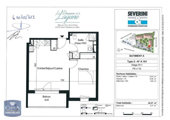 Appartement à louer 2 pièces 42.27m² - Photo 1