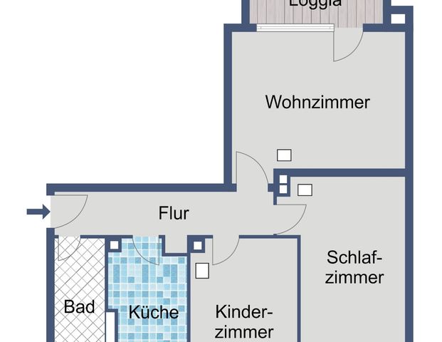Praktisch geschnittene Wohnung im 3. Obergeschoss - Foto 1