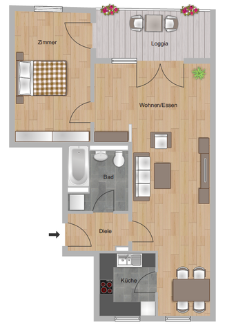 Moderne Wohnung für Singles oder Paare - Foto 5