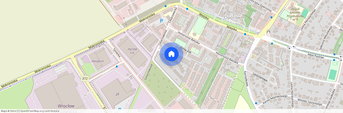 ul. Cesarzowicka, Oporów, Fabryczna, Wrocław, dolnośląskie