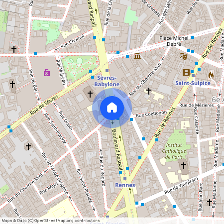 Rue du Cherche Midi entre rue de Sevres et Boulevard Raspail 75006 Paris (6e arrondissement)