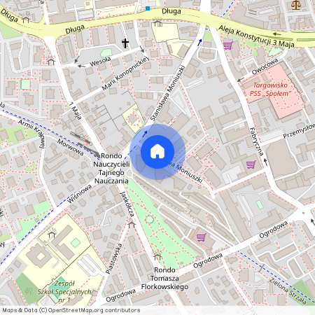 ul. Stanisława Moniuszki, Centrum, Zielona Góra, lubuskie