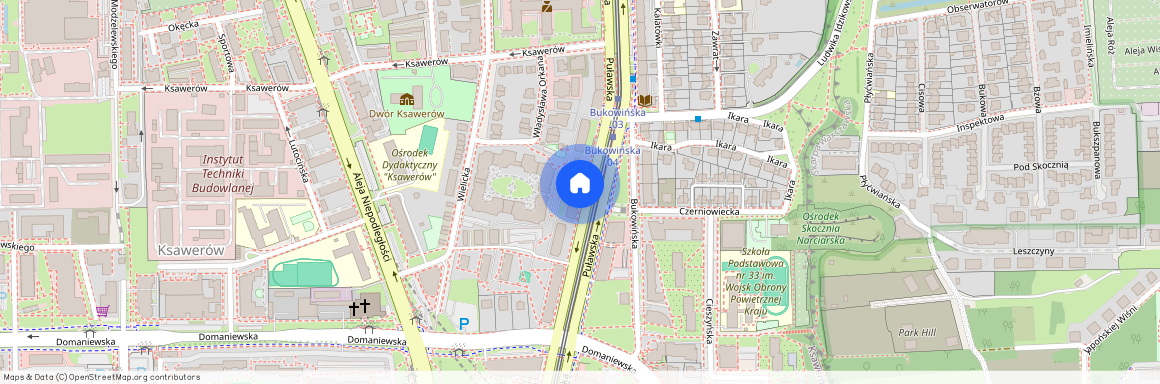 ul. Puławska 166/172, Ksawerów, Mokotów, Warszawa, mazowieckie