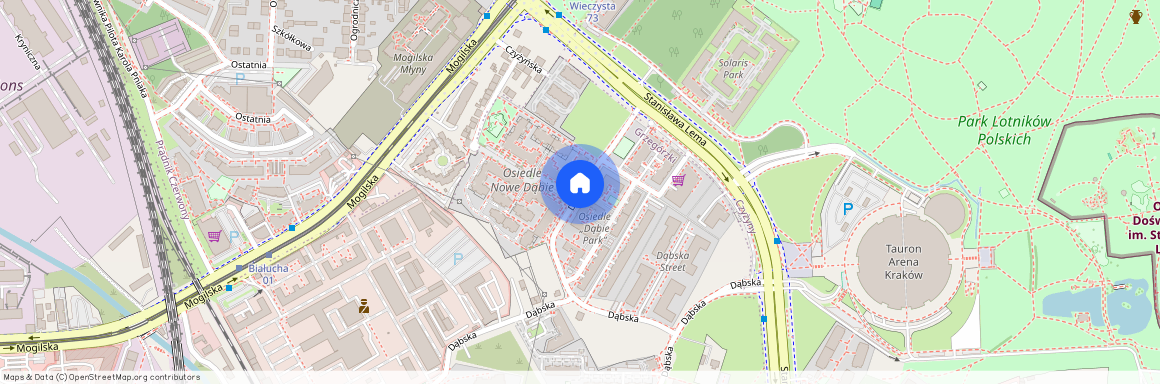 ul. Dąbska, Dąbie, Grzegórzki, Kraków, małopolskie