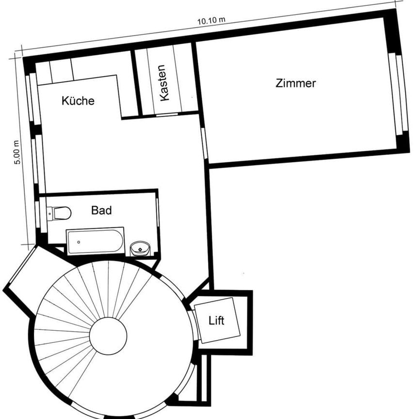 1.5 Zimmer, 48 m², 2. Stock - Photo 1