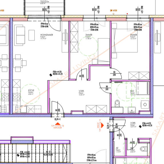 Stadt Haag Zentrum! Sonnige 3-Zimmer-Wohnung mit Balkon und herrlicher Fernsicht, 73 m² WNFL, Küche möbliert, Tiefgaragenplatz! - Foto 1