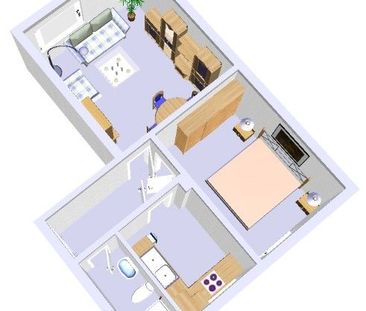 Hier findet jeder seinen Platz: sanierte 2 Zimmer Single-Wohnung - Photo 2