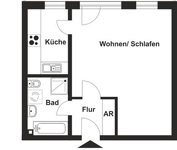 Attraktive 1-Zimmer-Wohnung mit großer Dachterrasse in Südlage - Foto 2