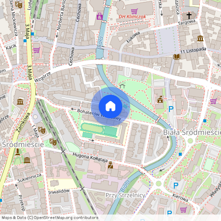 ul. Bohaterów Warszawy, Śródmieście Bielsko, Bielsko-Biała, śląskie